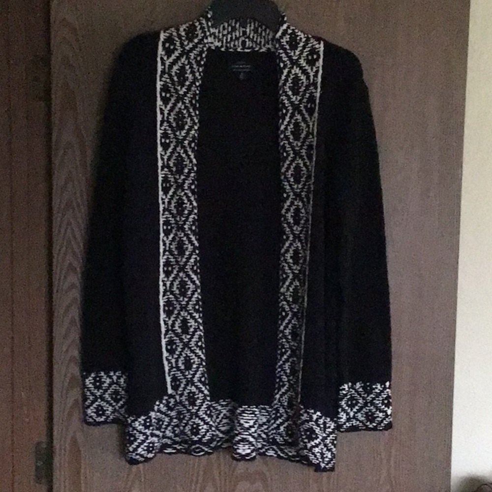 Lucky Brand, Black and White Patterned Women's Sweater
